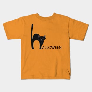 Halloween Black Cat Name Kids T-Shirt